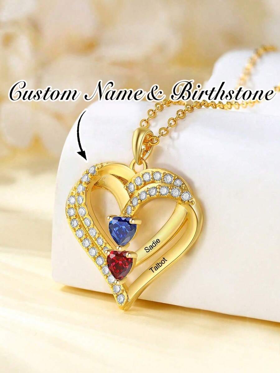 1 pieza Collar personalizado con piedra natal, Collar con múltiples piedras natales, Collar de madre, Regalo del Día de la Madre, Joyería con piedras natales, Collar familiar, Regalo de aniversario - Multicolor - Ver 1