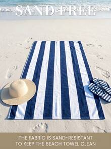 1pc Beach Towel, Beach Essential, Vacation And Bathroom Decor, Super Absorbent, Suitable For Bathroom, Swimming, Fitness, Yoga, Soft Microfiber, Lightweight And Portable, Windproof, Sun Protection, Sand-Proof, Summer Travel - Multicolor - View 7
