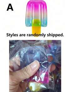 Mini Jelly Gradient Ice Cream Squishy Toy, Ice Cream And Popsicle Squeeze Stress Relief Fidget Toy - A - View 7