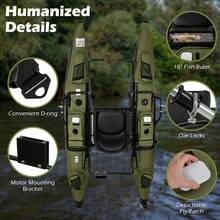 Inflatable Fishing Float Tube With Foldable Padded Seat And Adjustable Footrest - With Foldable Padded Seat and Adjustable Footrest - View 3