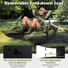 Inflatable Fishing Float Tube With Foldable Padded Seat And Adjustable Footrest - With Foldable Padded Seat and Adjustable Footrest - View 4