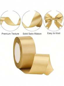 1 Roll 22m Multicolor Glitter Satin Ribbon, Gift Box Packaging Ribbon, Bouquet Tie, Hair Accessory Material, Christmas Wedding Party DIY Handmade Wreath Bow, Holiday Packaging Decoration Ribbon, Holiday Gift Wrapping Ribbon, National Day, Back To School Season, School Opening Season Gift Wrapping Ribbon - 4cm*22m - View 2