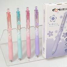 2/4pcs Cute Sakura Gel Pens, Aesthetic Macaron Color Retractable Ballpoint Pens With Soft Grip, 0.5mm Fine Tip Smooth Writing Pens, Suitable For Diaries, Notes, School And Office Supplies, 4 Packs Cute Stationery, Perfect For Girls - Cherry Blossom Pen - View 6