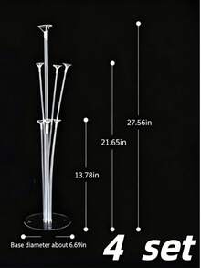 1/2/4 Sets Balloon Stand With Square Self-Adhesive Base (Balloons Not Included), No Power Required, Suitable For Birthday, Wedding, New Year, Graduation Ceremony And Holiday Atmosphere Decoration - Multicolor - View 11