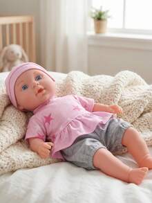 DOLL MEET 30cm迷你嬰兒娃娃套裝－12英吋柔軟嬰兒娃娃，填充身體，可拆卸粉色套裝，可水洗，適合兒童 - 彩色 - 查看 9