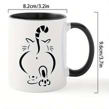 [Se envía en 24 horas a nivel local en México]Taza de cerámica aislada para amantes de los gatos, taza de café reutilizable de gran capacidad con cuidado exclusivo de lavado a mano, regalo multiusos perfecto para entusiastas de los gatos. - 1 - Ver 3