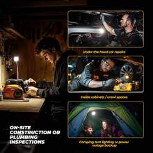 Rechargeable Work Light , Magnetic Foldable LED Work Light ,Super Bright Double-Sided Portable Work Lights With 8 Modes, Magnetic Inspection Light With 1/4" Tripod Mount, 360° Rotatable Keychain Flashlight For Car Repair, Garage, Emergency - 1 個裝 - 查看 6