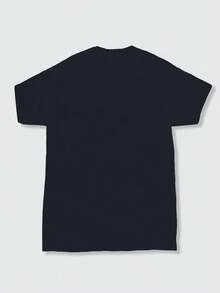 Heartbeat Moin Lighthouse Simple Pure Cotton Men's T-Shirt, Comfortable Fit - Black - View 2