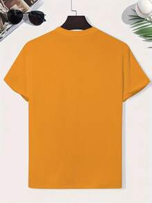 Boys' Cotton T-Shirt 1210 7 And Football, Creative Boys' T-Shirt, Lightweight And Comfortable Short Sleeve Casual Top, Summer Children's Clothing - 橘色 - 查看 2