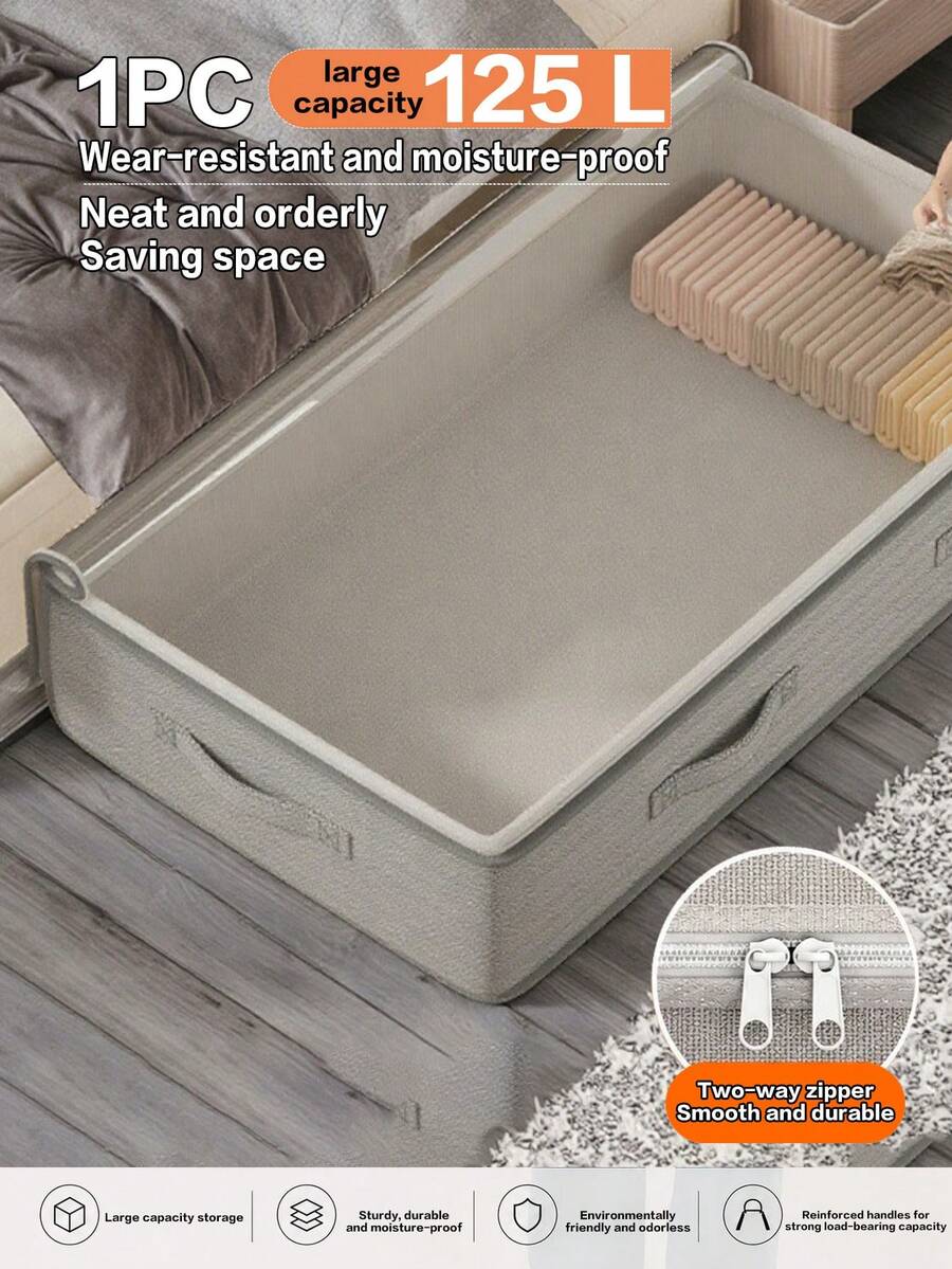 1pc Foldable Under-Bed Storage Bag, Multi-Functional For Storing Blankets, Skirts, Quilts, Pillows, Clothes, Space-Saving For Bed, Sofa, Wardrobe