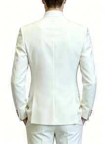 Mens Casual Suit Blazer Jackets Stand Mandarin Collar Lightweight Lined Business Dress Sport Coats - 白色 - 查看 4