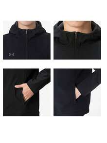 Under Armour 男士休閒梭織連帽夾克刷毛運動衫/建議訂購大一號 22600401-001 - 黑色 - 查看 11