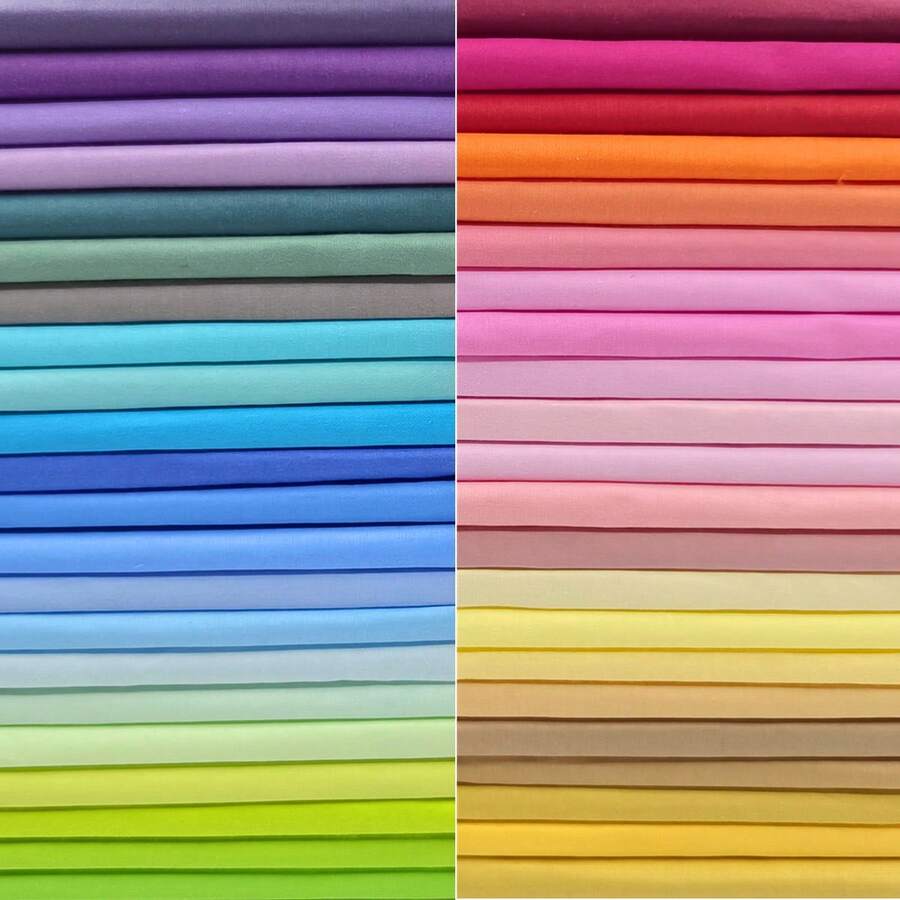 Bộ 50 miếng vải twill vuông cắt sẵn 20 X 20cm/7.9 X 7.9in, nhiều màu trơn, vải thủ công cho chăn ghép, may vá, làm scrapbook, dành cho người yêu thủ công (màu ngẫu nhiên) - Khác nhau - Xem 1