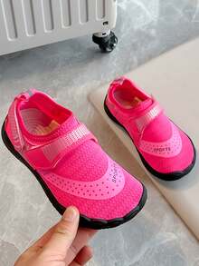 1 Pair Spring/Autumn Kids Outdoor Anti-Slip Water Shoes, Girls Mesh Quick-Dry Breathable Sports Shoes, Soft Comfortable Beach Shoes For Travel - Red Violet - View 1