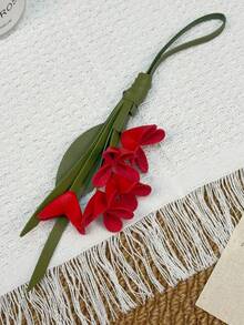 1 Stück Damen Kunstleder Blumen Taschenanhänger Schlüsselanhänger Geschenk, handgefertigter roter Maiglöckchen Schlüsselring, geeignet für tägliche Kombination mit Taschen, Kleidung, Rucksäcken und Autoschlüssel Dekoration Zubehör, Frühlings Rucksack Dekoration Schlüsselanhänger, Taschenanhänger, perfekt für die Abschlusszeit, Schulanfangzeit, perfektes Geschenk für Freunde - Verschiedenfarbig - Übersicht 4