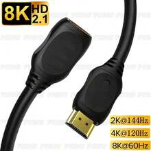 FYRVW 8K高清电视2.1延长线，支持8K@60Hz和4K@120Hz HDR视频，公对母延长线，适用于PS、Switch、RTX盒子、PC和笔记本电脑。 - 查看 13