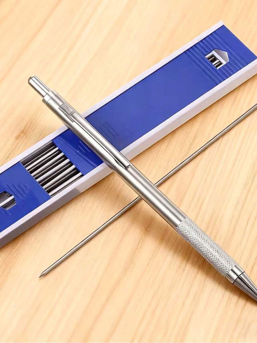 Professional Heavy-Duty Mechanical Pencil With Retractable Mechanism - 0.5mm Lead, Reusable Pencil With Ergonomic Grip And Tip - Perfect For Architecture, Drafting And Sketching - Ideal For Artists And Engineers (Includes 1 Pencil And 1 Box Of Lead Refills) - Sets - View 1