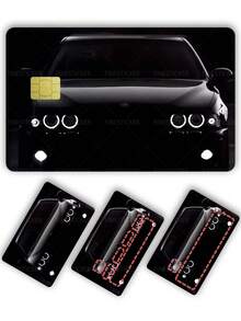 1pc Black Racing Credit Card Cover Sticker Protective Card Sleeve, PVC Material Anti-Fingerprint Durable Scratch-Resistant Wear-Resistant Skin, Party Birthday Gift, Suitable For Men And Women, Small Chip Card, Bank Card, Credit Card, Transit Card, Key Card, Student Campus Card Personalized DIY, Privacy Protection - Multicolor - View 4