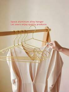Gold Metal Non-Slip Clothes Hanger, Shirt Dress Wardrobe Storage Organizer, Practical Closet Storage, Holiday Housewarming Gift - Gold - View 5