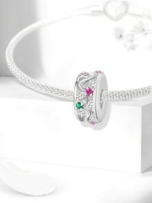 1pc 925 Sterling Silver Plaid Clasp, Suitable For Women's Bracelet DIY Jewelry Making, Daily Decoration Accessories - Gather - View 7