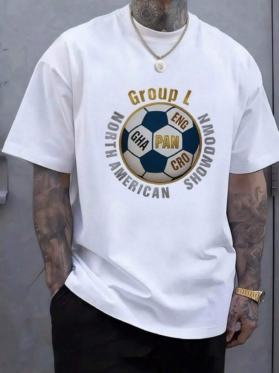 Balón con banderas de equipos GHA ENG PAN CRO simbolizando la unión deportiva del continente y la pasión futbolera Camiseta de hombre 100% algodón de gran comodidad y estilo contempo - Blanco - Ver 1