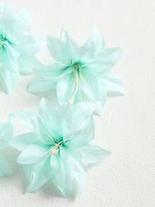 2pcs Floral Print Lily Bohemian Polyester Artificial Flower Hair Clips, Daily Beach Accessories For Women - Multicolor - View 17