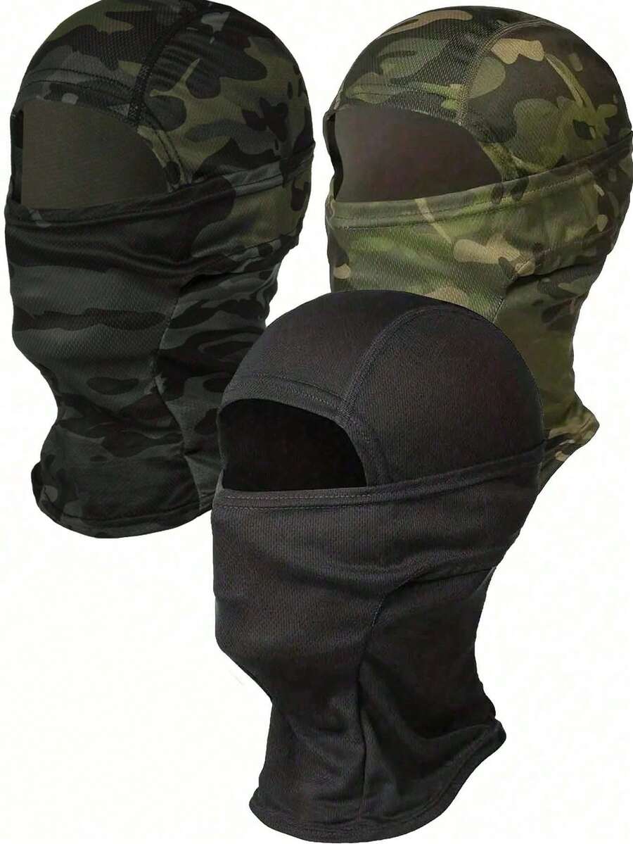 1/3Pcs Ski Mask For Men Women, Balaclava Face Cover, Shiesty Mask UV Protector Lightweight For Motorcycle Snowboard3Pcs Ski Mas, - A - View 1