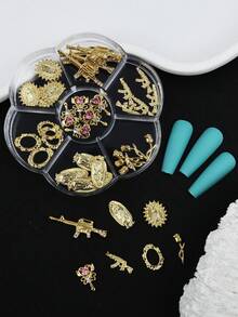 7-Piece Set, 35 Pieces. New 3D Design, Fairy Wand, Photo Frame, Gun-Shaped Nail Art Y2K Accessories. 3D, Simple, Versatile Nail Art Decorations. DIY Nail Art Decorations. Nail Ornaments And Nail Art Supply. Nail Charms - Multicolor - View 1