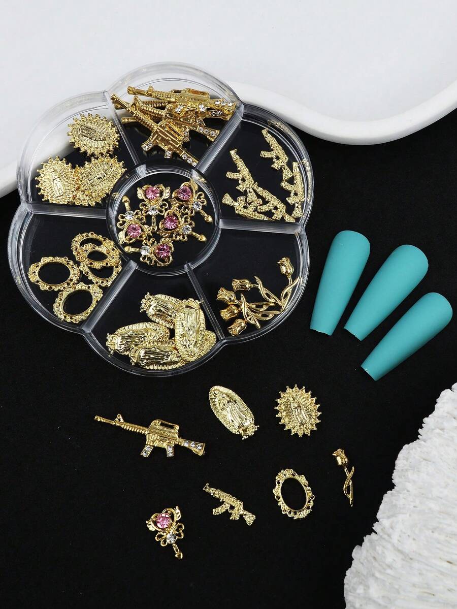 7-Piece Set, 35 Pieces. New 3D Design, Fairy Wand, Photo Frame, Gun-Shaped Nail Art Y2K Accessories. 3D, Simple, Versatile Nail Art Decorations. DIY Nail Art Decorations. Nail Ornaments And Nail Art Supply. Nail Charms - Multicolor - View 1