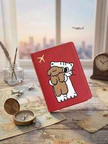 1pc Cute Cartoon Cat Passport Cover, Travel Essential - Suitable For Men And Women, Best Gift - Simple And Fun Design, Vacation Essential Travel Accessory, Portable Open Design, Vacation And Formal Occasions - Ideal Gift For Travelers, Business Trip And Cruise Essential, Fashion Cartoon Style, First Choice For Frequent Travelers. Travel Essential For Passport Holders, Yellow, Black, Blue, Pink, Red, White, 6 Color Options - Multicolor - View 12