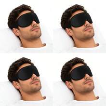 Sleep Eye Mask for Men Women 3D Contoured Blackout Sleeping Mask Pressure-Free Eye Space Soft Breathable Blindfold with Adjustable Strap for Travel Yoga Nap Black - Negro y colorido - Ver 1