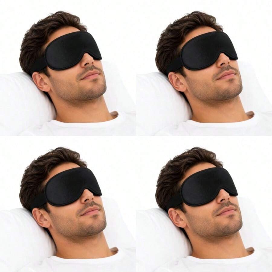 Sleep Eye Mask for Men Women 3D Contoured Blackout Sleeping Mask Pressure-Free Eye Space Soft Breathable Blindfold with Adjustable Strap for Travel Yoga Nap Black - Negro y colorido - Ver 1