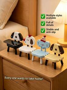 1pc Cute Creative Chair Phone Stand, Desktop Phone Tablet Universal Holder, Multifunctional Phone Stand, Bedside Creative Phone Stand, Plastic Material Durable And Sturdy, Easy To Carry, Stable Placement, Convenient For Watching Videos, Reading Novels, Cartoon Cute Dormitory Desktop Ornament Binge-Watching Essential - Multicolor - View 11