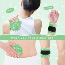 Envoltura de bolsa de hielo para tobillo y pie con compresión fría para ejercicio y relajación, bolsa de hielo de gel con perlas, almohadillas para el cuidado del talón y los pies, uso en frío y calor - 1 pieza - Ver 3