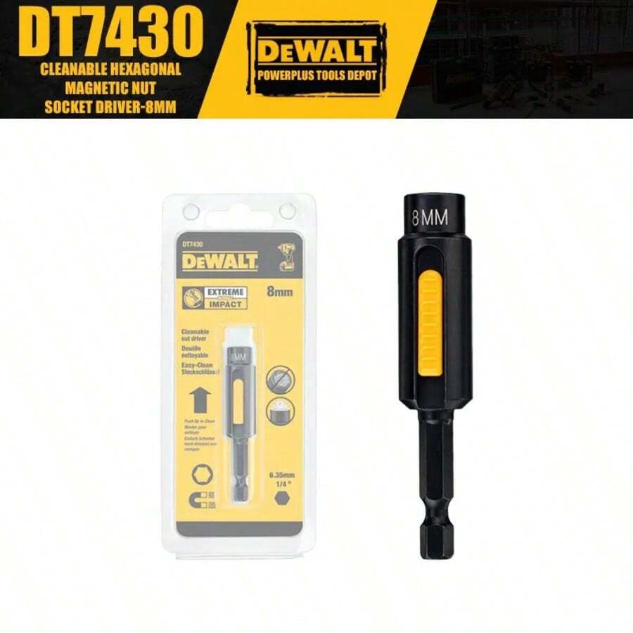DEWALT DT7430 Cleanable Hex Magnetic Nut/Socket Driver 1/4inch 8mm Power Tool Accessory - DT7430 - View 1