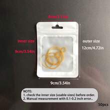 50pcs Pink Packaging Bags, Clear Display Bags For Hanging Accessories, Self-Sealing Bags For Cables, Cosmetics, Holographic Packaging Bags - White - View 8