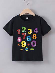 Camiseta de Práctica de Matemáticas: Tabla de Multiplicar del 0 al 10, Tabla de Multiplicación y División Codificada por Colores, Top Educativo de Verano - Negro - Ver 1