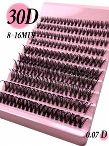 30D 80/140/200片 3D假睫毛 8-16mm混長 0.07C/D捲度 4/7/10排 柔軟自然 防水輕盈 易佩戴 適合日常、派對或婚禮場合 睫毛簇 大包裝假睫毛 - 查看 7