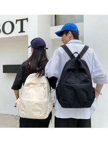 夏季新款雙肩背包旅行包 素色休閒簡約時尚後背包 - 彩色 - 查看 4