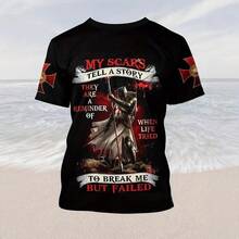 Camisetas Multi-Estilo Saint Knight Verano 2025, Impresión Digital 3D, Casual Deportiva de Manga Corta, En Stock - Negro - Ver 2