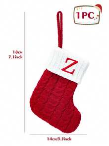 1Pc Red Knitted Christmas Hanging Stocking, Initial Letter A-Z Knitted Xmas Stocking, Ornament Stocking, Christmas Tree Decoration, Christmas Gift, Merry Christmas Party Decor, Christmas Decoration, Xmas Decor, Decor, Decor, Christmas Home Decor - Multicolor - View 19