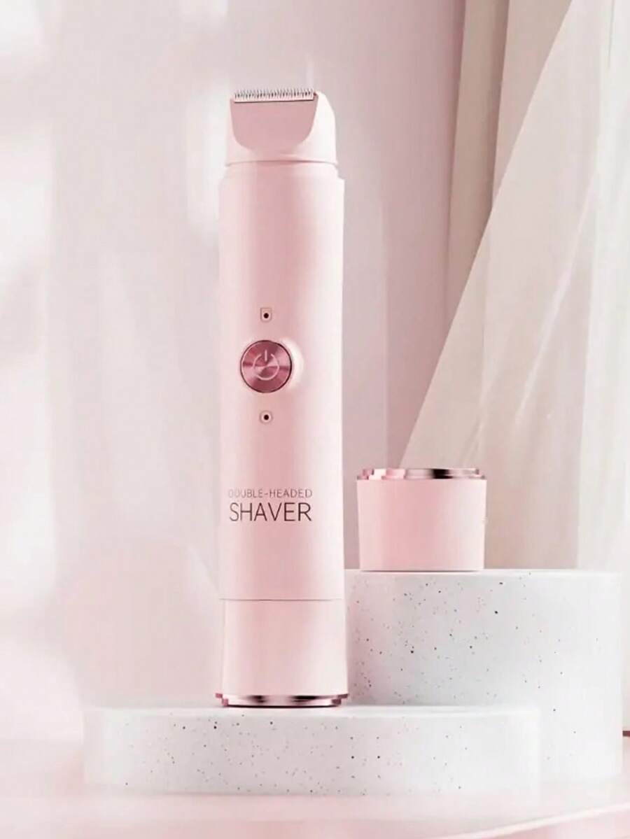 二合一电动剃毛器，女士适用 - 双头比基尼修剪器，干湿两用，无线充电，无痛脱毛，适用于比基尼线、眉毛、腋下和面部 - 温和亲肤，无痛，便携，USB充电，锂电池，符合人体工学设计，脱毛器 | 现代脱毛 | 可充电剃毛器，脱毛器