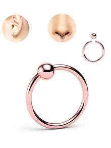 10PCS 316L Stainless Steel Universal Hoop Ear Studs, Nose Rings, Ear Rings, Vacuum Plated Non-Fading Body Piercing Jewelry For Men And Women, 8mm - Multicolor - View 12