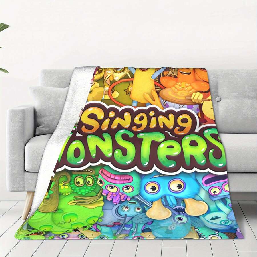 Mi Manta de Franela Multifuncional Cálida para Mis Monstruos Cantantes - Multicolor - Ver 1