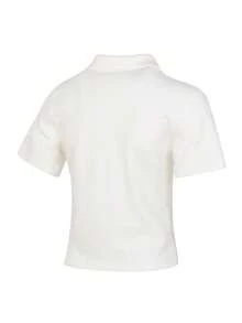 Nike Women's AS W NSW ESSNTL SS POLO CRP TO Soft & Comfortable Sports Casual Wear DV7885-133 - Sail White/Black - View 2