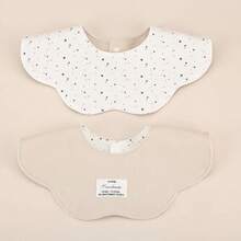 Cotton Towel For Newborn Babies, Country Floral Style Triangular Bandana For Boys And Girls, Baby Bib Accessory. - 淺棕色 - 查看 1