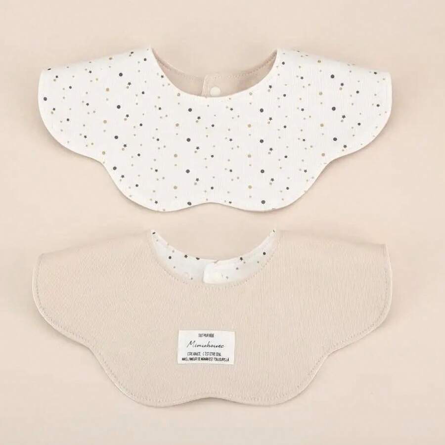 Cotton Towel For Newborn Babies, Country Floral Style Triangular Bandana For Boys And Girls, Baby Bib Accessory. - 淺棕色 - 查看 1