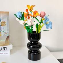 222pcs Macaron Tulip Mixed Flower Building Block Bouquet Set, Creative Tulip Bouquet Assembly Model, Colorful Everlasting Flower Assembly, Artificial Plant Model, Living Room/Bedroom Atmosphere Decor, Home/Office Decor, Mother's Day Gift, Birthday Gift, Christmas Gift - Colorful Tulip Bouquet - View 6