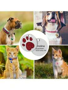 Custom Paw Print Dog Tag, Personalized Pet ID Tag With Engraved Name & Text, Paw Shaped Dog Tag, Custom Pet Name Tag, Engraved Collar Tag, Small Dog/Cat Accessories, Puppy ID Tag, Cute Pet Collar Accessory, Personalized Gift For Pet Lovers - Multicolor - View 6