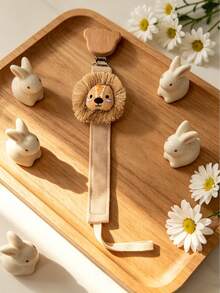 Cadena de chupete estilo león, clip de madera con cabeza de oso, nombre personalizado, regalo único para niños, accesorio decorativo para chupete - Multicolor - Ver 10